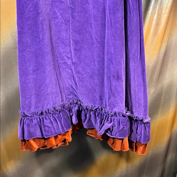 Vintage 70’s‎ Elegant Purple and Orange velvet Maxi Skirt ILGWU made D1 - Picture 6 of 8